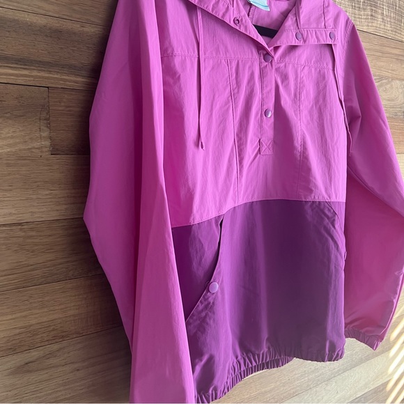NWOT Columbia Pink Purple Pullover Lightweight Rain Jacket Windbreaker with Hood - Picture 3 of 8